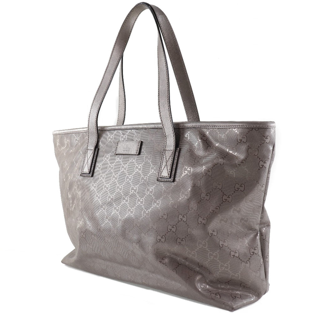GUCCI Tote Bag 211137 PVC coated canvas Brown GG implementation Tote Women Used Authentic