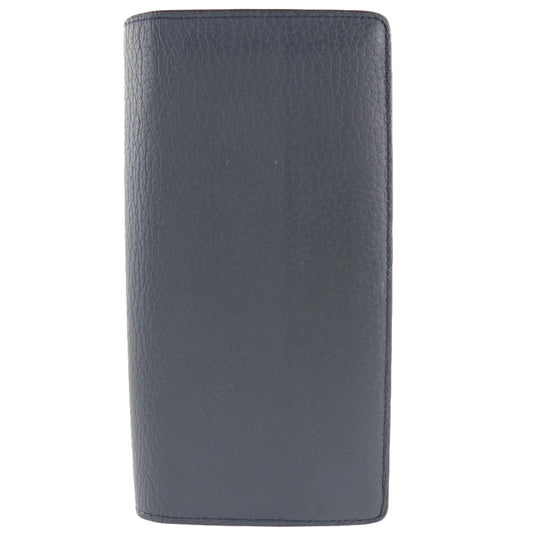 LOUIS VUITTON Long Wallet Purse M58818 Taurillon Clemence Navy blue Parnasea Portefeuille Blaza
