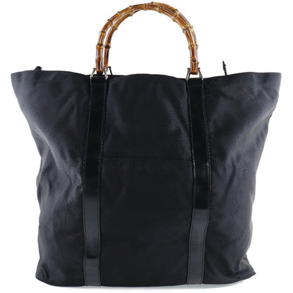 GUCCI Tote Bag 002-2058-0412-5 Nylon canvas, leather black Bamboo bag