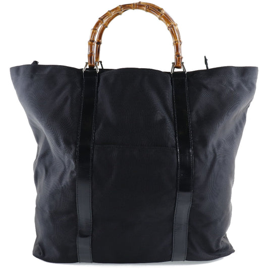 GUCCI Tote Bag 002-2058-0412-5 Nylon canvas, leather black Bamboo bag