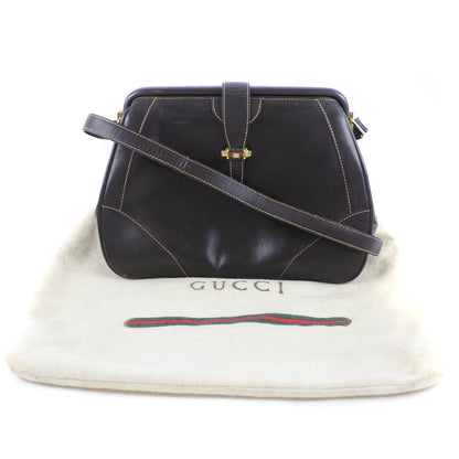 GUCCI Shoulder Bag Calfskin Brown vintage