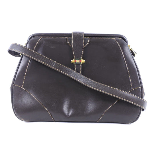 GUCCI Shoulder Bag Calfskin Brown vintage