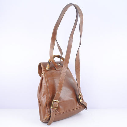GUCCI Backpack 003.1705.0030 Calfskin Brown Bamboo