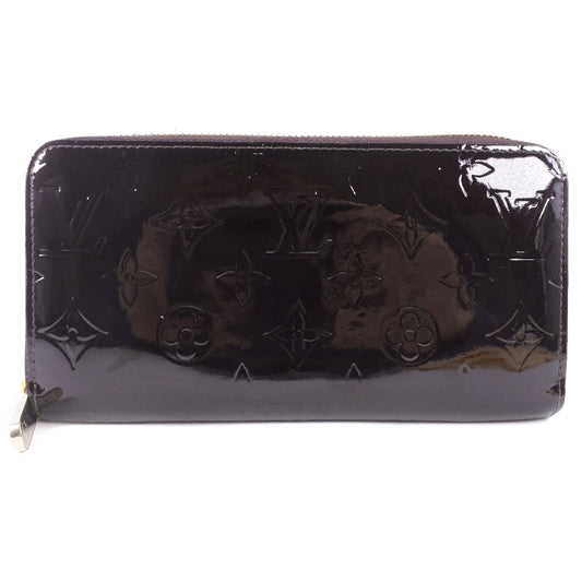 LOUIS VUITTON Long Wallet Purse M93522 Monogram Vernis wine-red Zip Around Zippy wallet
