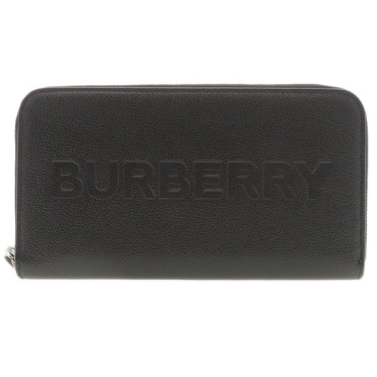 BURBERRY Long Wallet Purse leather black Logo motif