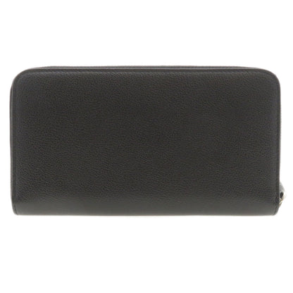 BURBERRY Long Wallet Purse leather black Logo motif