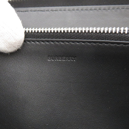 BURBERRY Long Wallet Purse leather black Logo motif