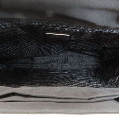 PRADA Handbag Nylon black logoMetal