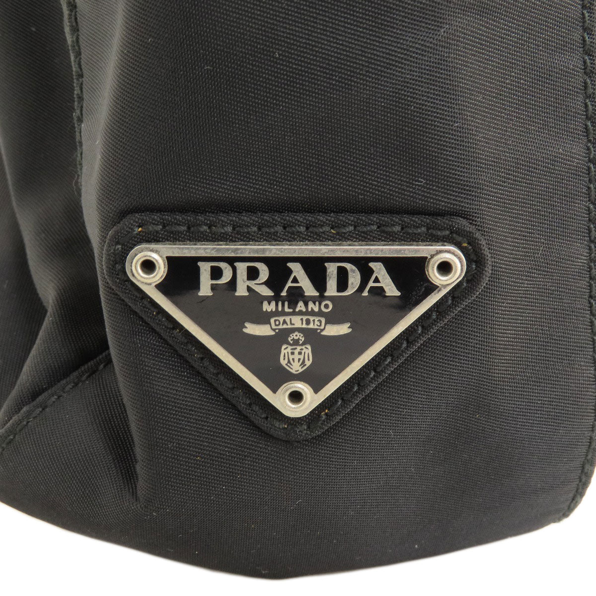 PRADA Handbag Nylon black logoMetal