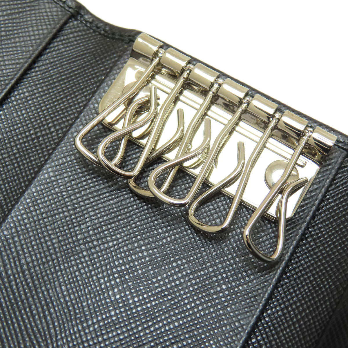 PRADA Key case Key holder  2M0223 leather black Logo engraving