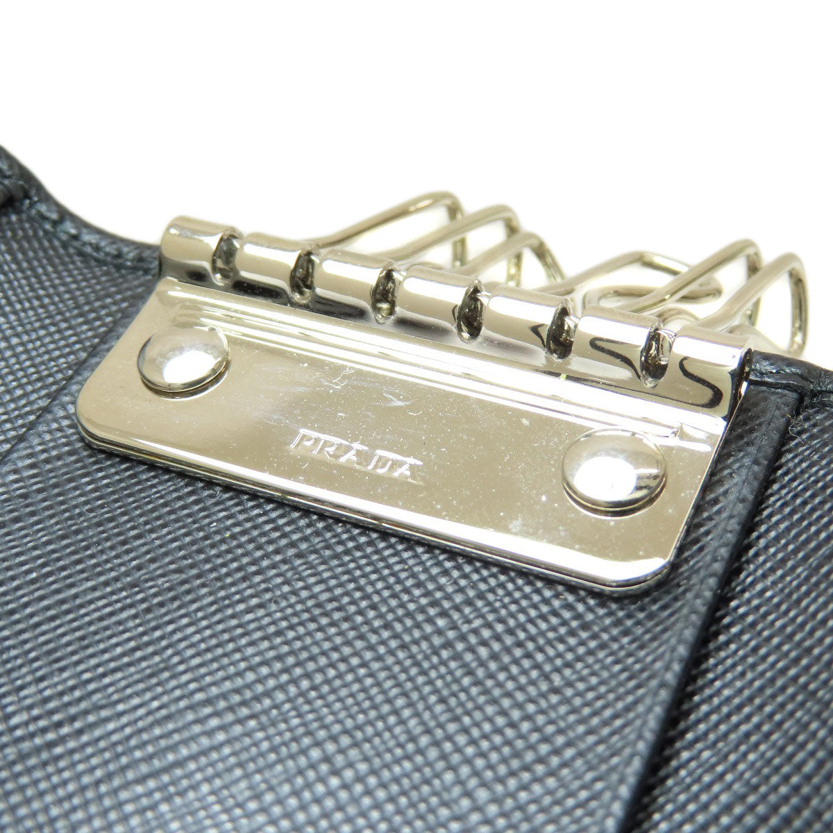 PRADA Key case Key holder  2M0223 leather black Logo engraving