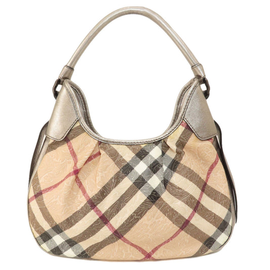 BURBERRY Handbag PVC beige Nova Check Flower Embossed