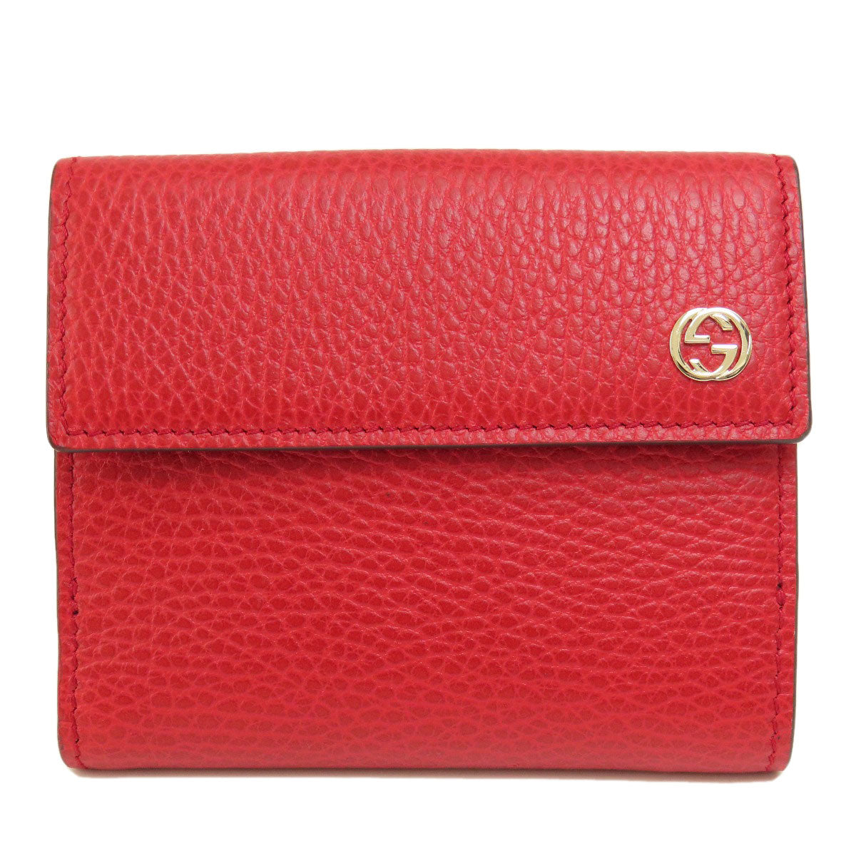 GUCCI Bifold Wallet 449405 leather Red Interlocking G outlet