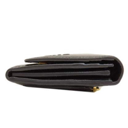 PRADA Long Wallet Purse leather black logo saffiano