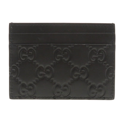 GUCCI Card Case 233166 Calfskin black GG Shima