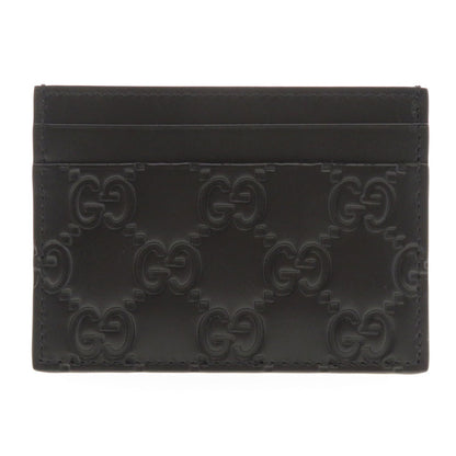 GUCCI Card Case 233166 Calfskin black GG Shima