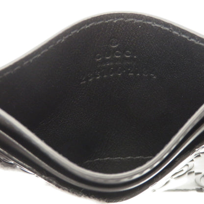 GUCCI Card Case 233166 Calfskin black GG Shima