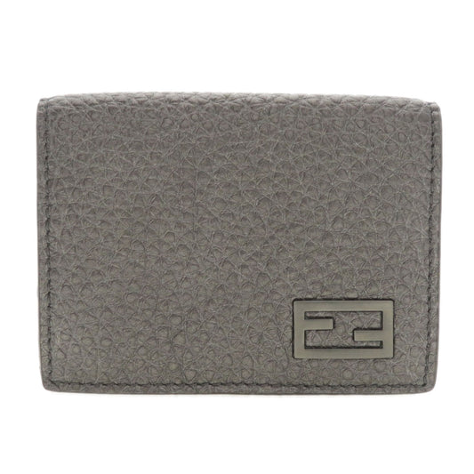 FENDI Bifold Wallet 7M0280 Calfskin gray Mini wallet tri-fold baguette