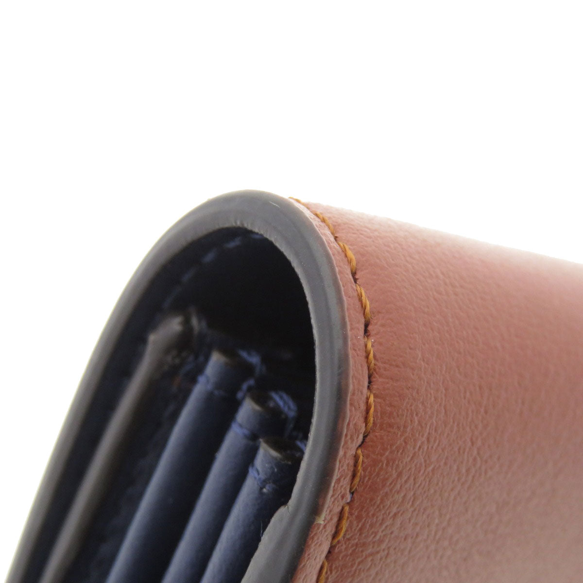 FENDI Card Case Calfskin Brown Peekaboo