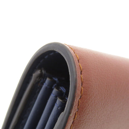 FENDI Card Case Calfskin Brown Peekaboo