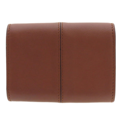 FENDI Card Case Calfskin Brown Peekaboo