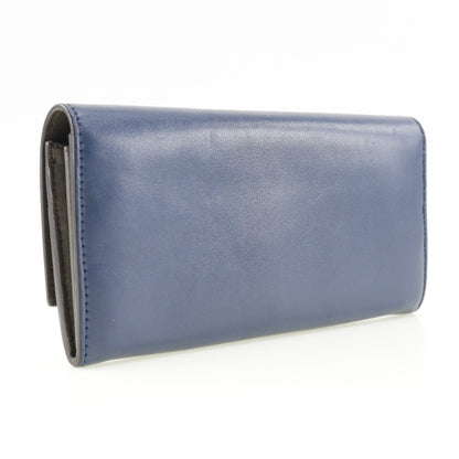 FENDI Long Wallet Purse 8M0377 Calfskin Navy Peekaboo