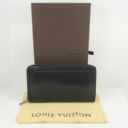 LOUIS VUITTON Long Wallet Purse M97026 Calfskin black Utah Zippy Organizer