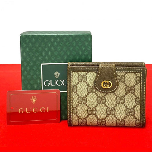 GUCCI Bifold Wallet leather Brown