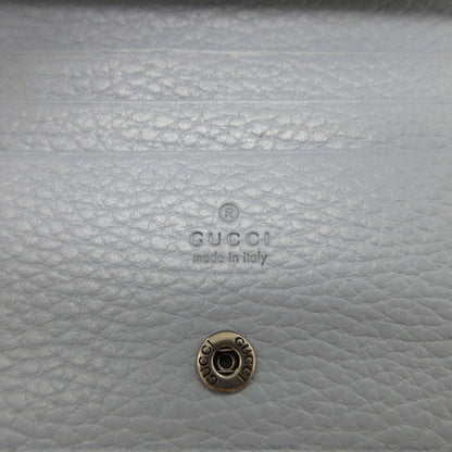 GUCCI Bifold Wallet 701074 leather light blue Compact wallet Double G Women Used Authentic