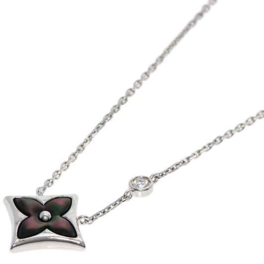 LOUIS VUITTON Necklace K18WG Silver Star Blossom BB Diamond