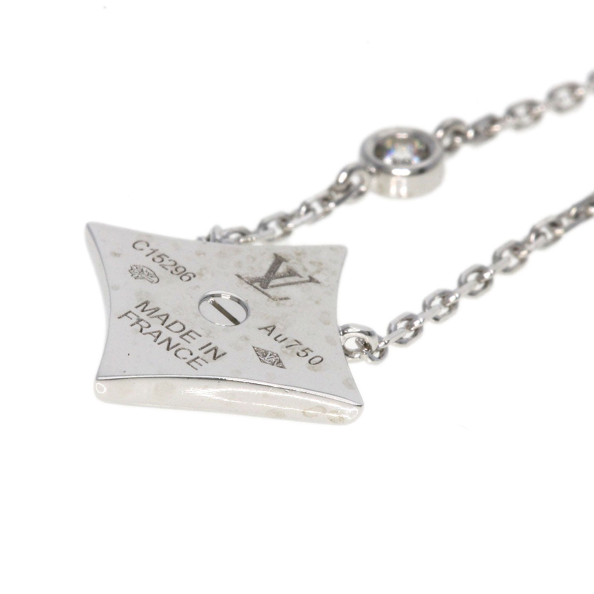 LOUIS VUITTON Necklace K18WG Silver Star Blossom BB Diamond