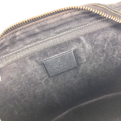 GUCCI business bag 201755 leather black With strap GG Guccisima