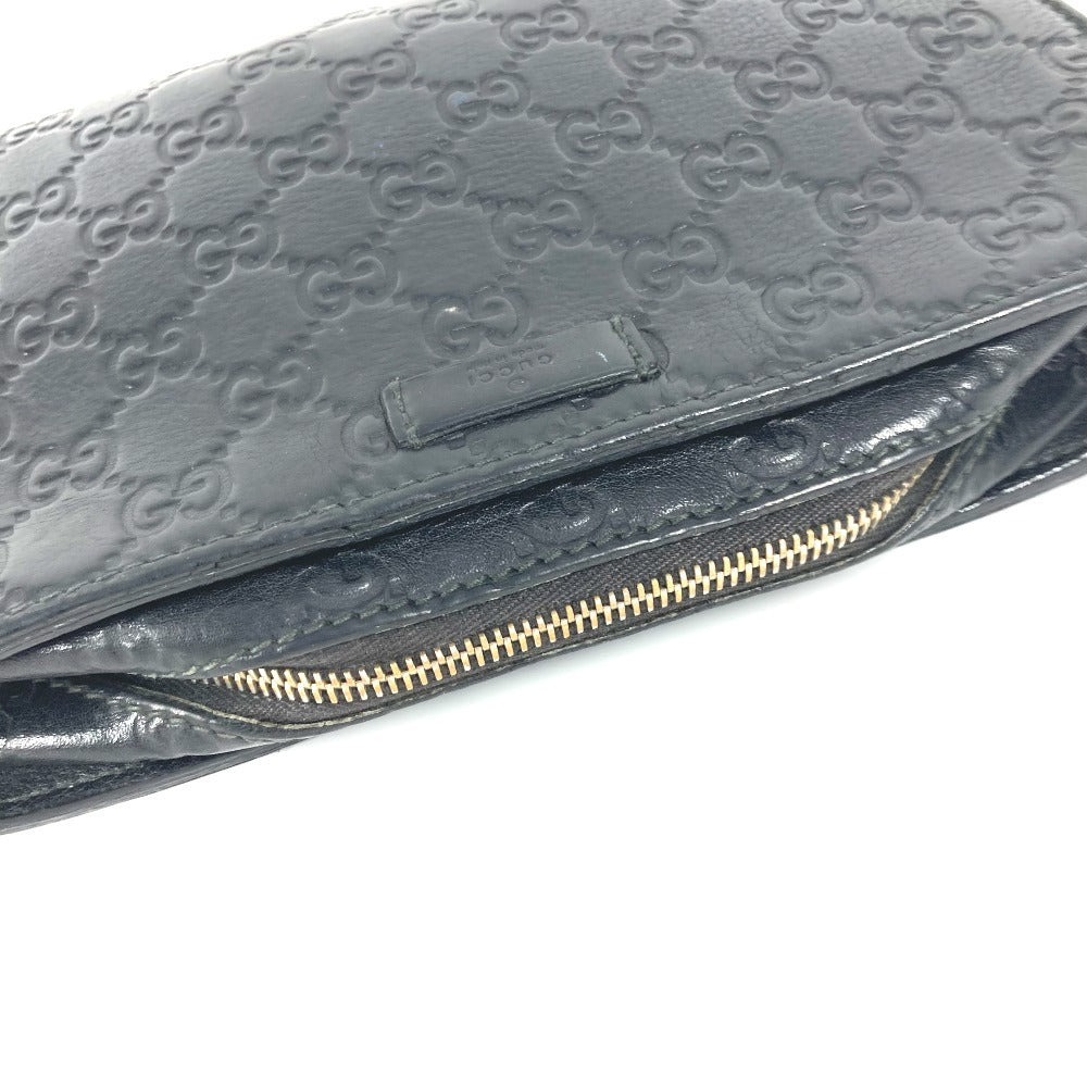 GUCCI business bag 201755 leather black With strap GG Guccisima