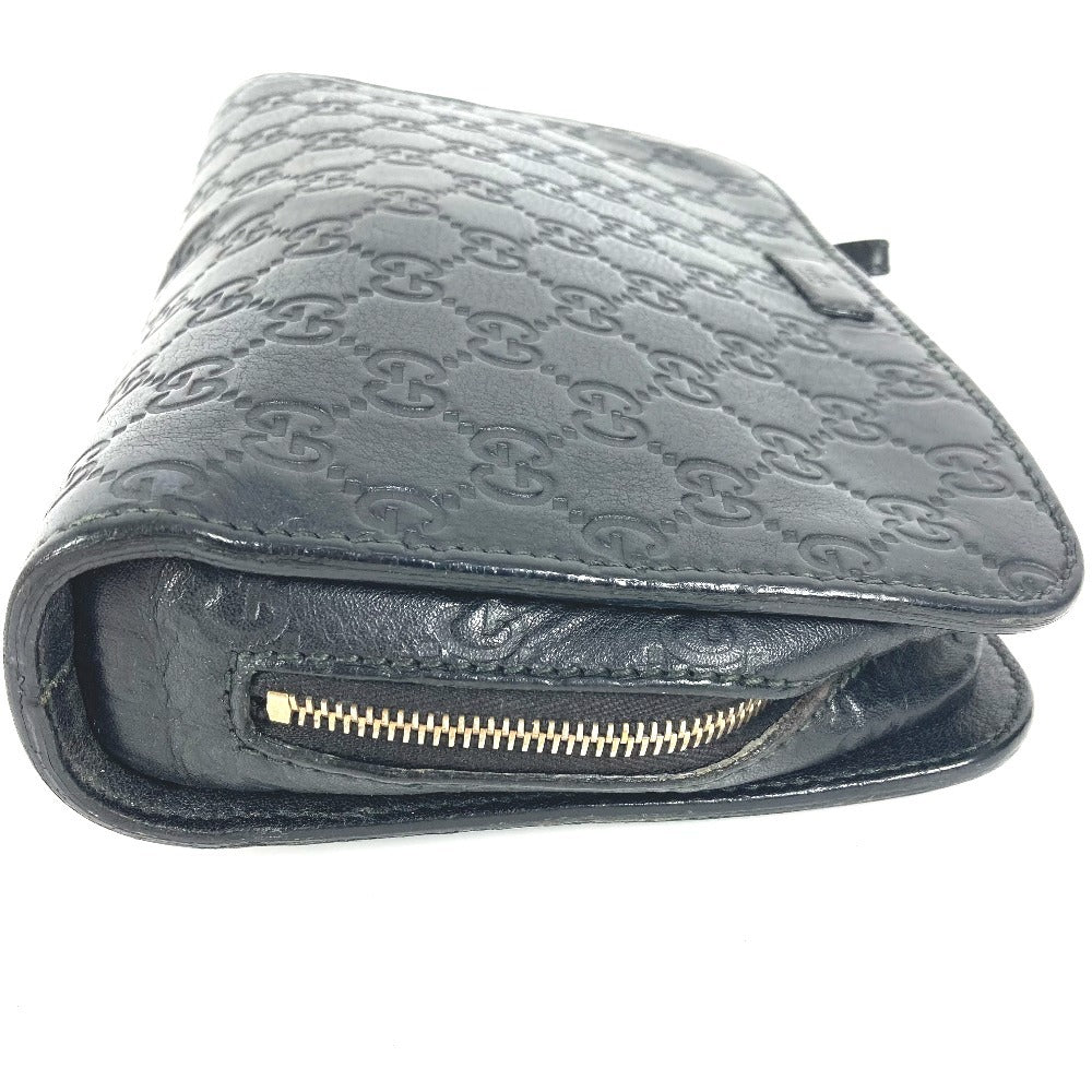 GUCCI business bag 201755 leather black With strap GG Guccisima