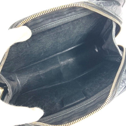 GUCCI business bag 201755 leather black With strap GG Guccisima