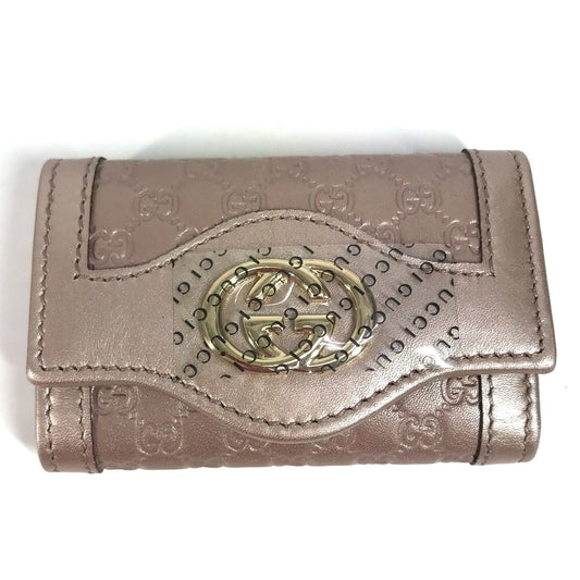 GUCCI Key case Key holder  282432 Sima leather pink Guccisima Interlocking G