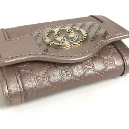 GUCCI Key case Key holder  282432 Sima leather pink Guccisima Interlocking G