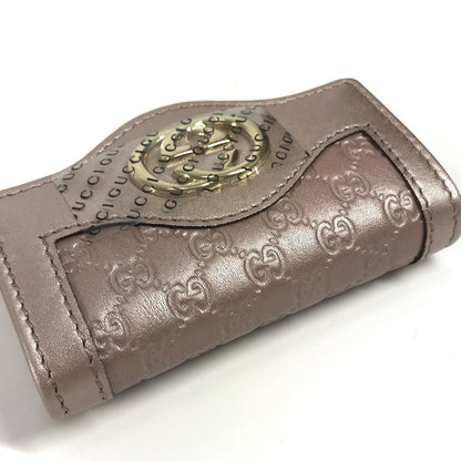GUCCI Key case Key holder  282432 Sima leather pink Guccisima Interlocking G