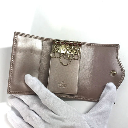 GUCCI Key case Key holder  282432 Sima leather pink Guccisima Interlocking G