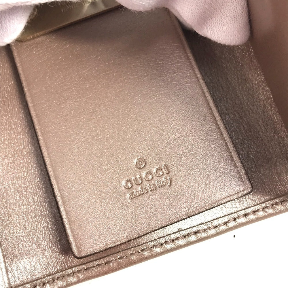 GUCCI Key case Key holder  282432 Sima leather pink Guccisima Interlocking G
