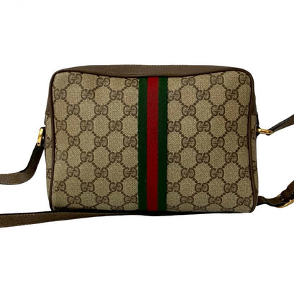 GUCCI Shoulder Bag PVC Brown Sherry line