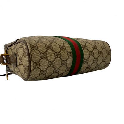 GUCCI Shoulder Bag PVC Brown Sherry line