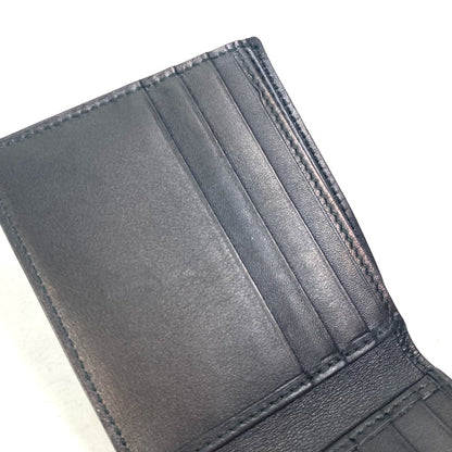 GUCCI Folded wallet 145754 Sima leather Black type Compact wallet GG Guccisima