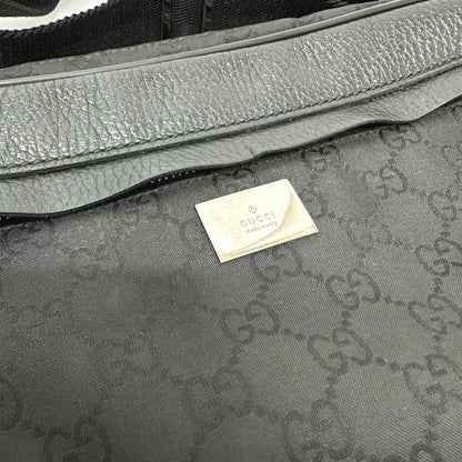 GUCCI Waist bag 336672 Nylon / leather black GG nylon