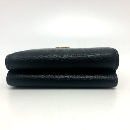 GUCCI Trifold wallet 474746 leather black GG Marmont Compact Wallet