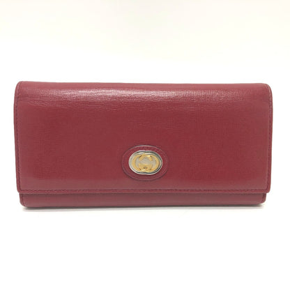 GUCCI Folded wallet 598531 leather Red Marina Interlocking G
