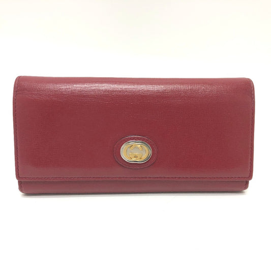 GUCCI Folded wallet 598531 leather Red Marina Interlocking G