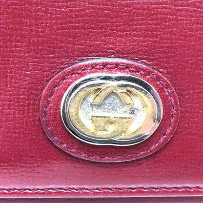 GUCCI Folded wallet 598531 leather Red Marina Interlocking G