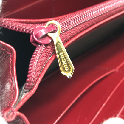 GUCCI Folded wallet 598531 leather Red Marina Interlocking G