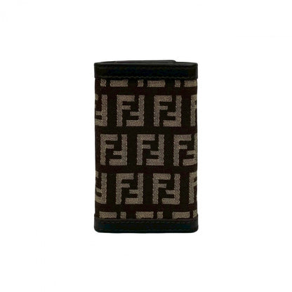 FENDI Key case Key holder  leather Brown